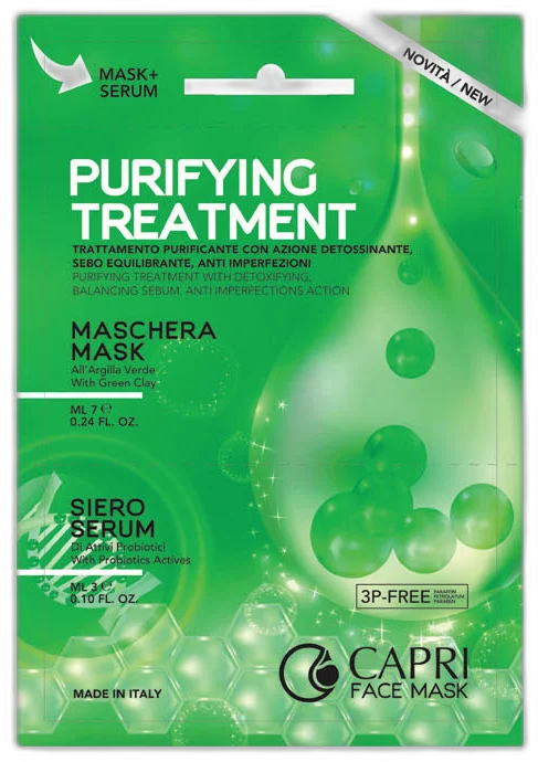 Pack Bustine Bi Componenti Maschera + SieroTrattamento Purificante Confezione da 15 pz