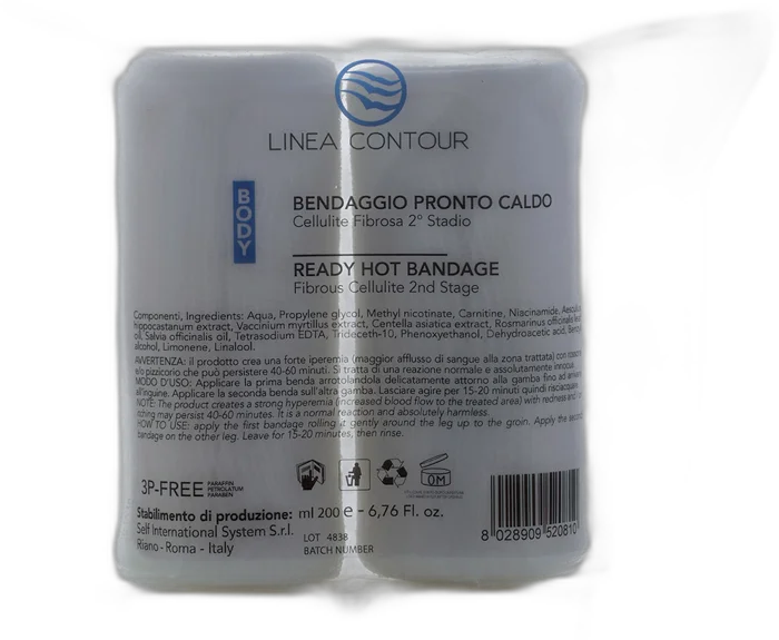 Bendaggio Pronto Freddo Drenante Adipe – Cellulite edematosa – 2 bende elastiche già imbibite